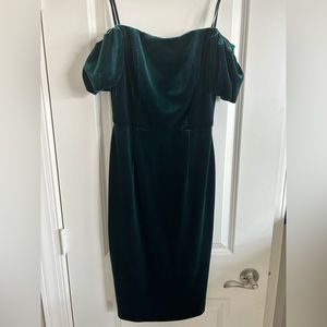 Emerald green dress size 6. Betsy Adam. Velvet. Wore once.